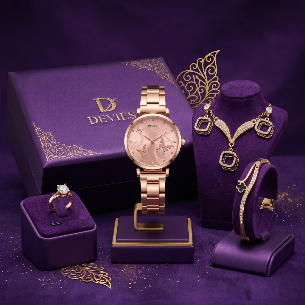 •GIRLS STEEL CHAIN WATCH; •MASTER LOCK&nbsp; •WITH STONE EARRINGS&nbsp; •STONES LOCKET CHAIN&nbsp; •STONE BRASLET&nbsp; •STONE RING&nbsp;&nbsp; •PREMIUM QUALITY ••WITH JEWELRY GIFT Box